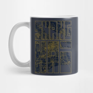 Shanghai, China City Map Typography - Gold Art Deco Mug